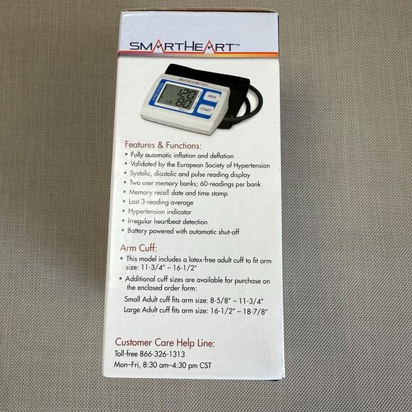 Smart Heart Automatic Digital Blood Pressure Arm Monitor Kit Adult Arm Cuff New - Picture 4 of 8
